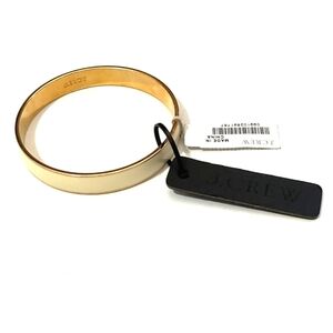 J. CREW CREAM GOLD-TONE BANGLE 7.2" BRACELET - NWT